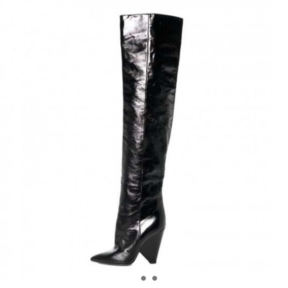 Saint Laurent Calfskin Niki 105 Thigh High Boots